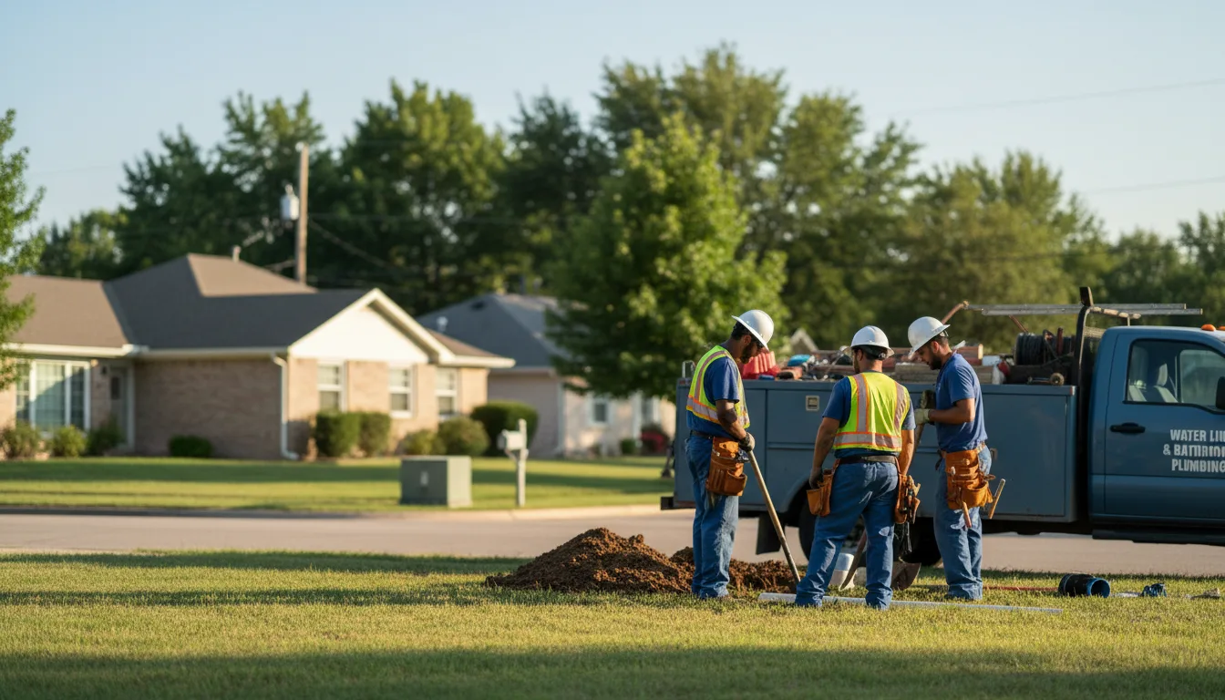 Residential water line and bathroom plumbing service in Oneida, KS